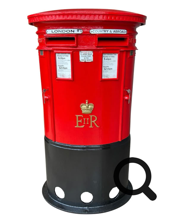 Original ER II (Elizabeth Regina) double cast iron pillar box