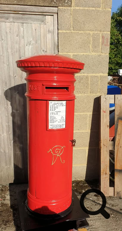 Detail shot of a rare VR (Victoria Regina) Pillar Box